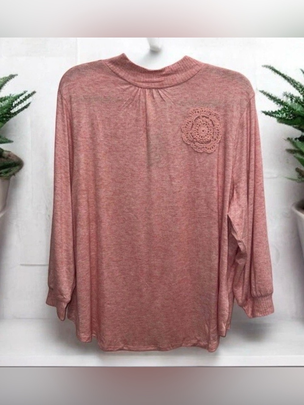 Adrienne Vittadini Plus Size Womens Soft Pink Stretch Lightweight Sweater 3X New